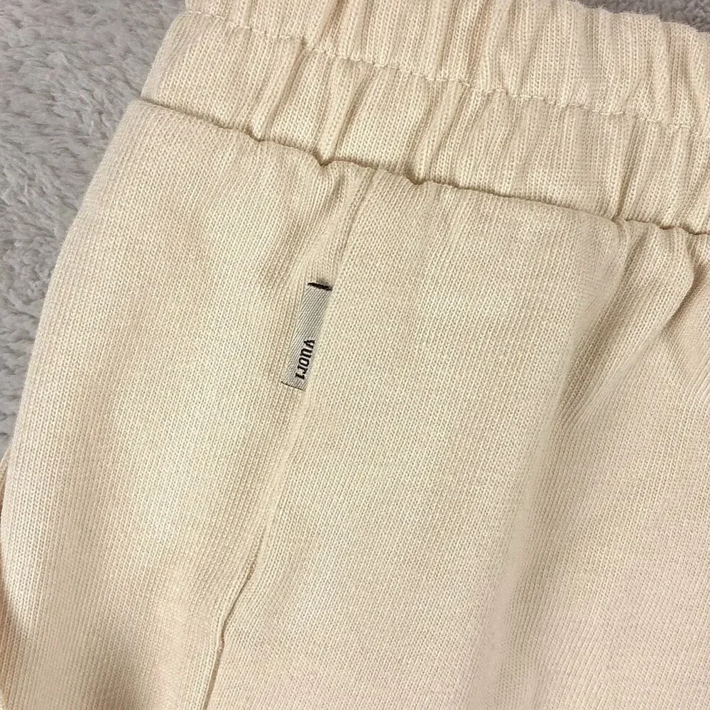 Vuori Pants Womens XL Cream Mackenzie Elastic Waist Preppy Minimalist Yoga Gym